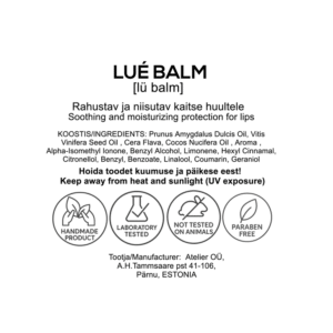 LUEBALM-etikett